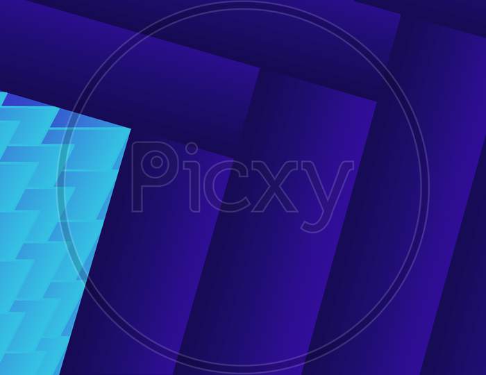 Abstract 3d background with overlap blue layers.  3d illustration blue triangle with paper layer gradient color for copy space background.