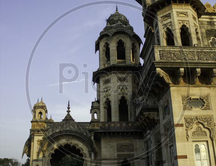 Vadodara, India - November 16, 2012: An Exterior Of The Lakshmi Vilas Palace In The State Of Gujarat, Was Constructed By The Gaekwad Maratha Family, Who Ruled The Baroda State