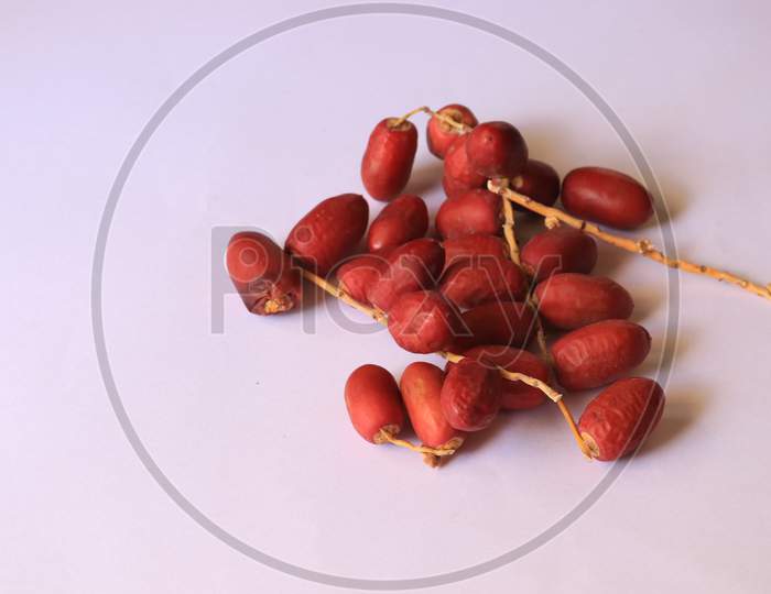 Date Palm Fruits isolated with White Background