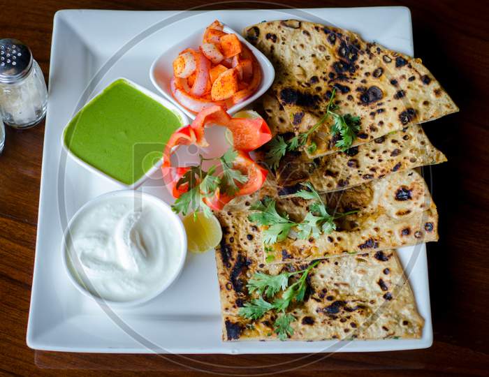 Tasty Stuffed Indian Bread With Great Presentation