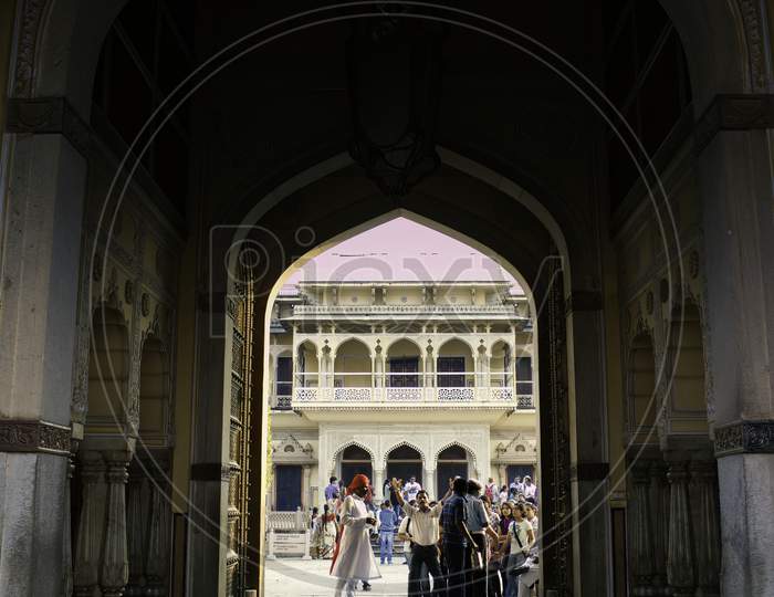 Jaipur, India - October 21, 2012: An Interior Of A Royal City Palace Opened As One Of The Tourist Attraction