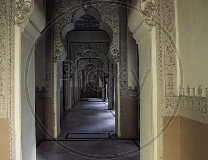Vadodara, India - November 16, 2012: An Interior Of The Lakshmi Vilas Palace In The State Of Gujarat, Was Constructed By The Gaekwad Maratha Family, Who Ruled The Baroda State