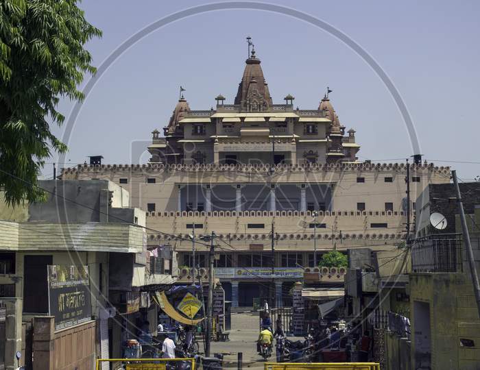 Mathura, India - May 11, 2012: Krishna Janambhumi ( The Front View Temple Where God Krishna Was Born ), This Temple Is Located In The Bank Of River Yamuna In Mathura City
