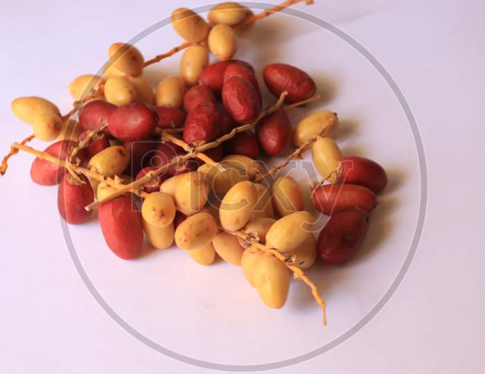 Date Palm Fruits isolated with White Background