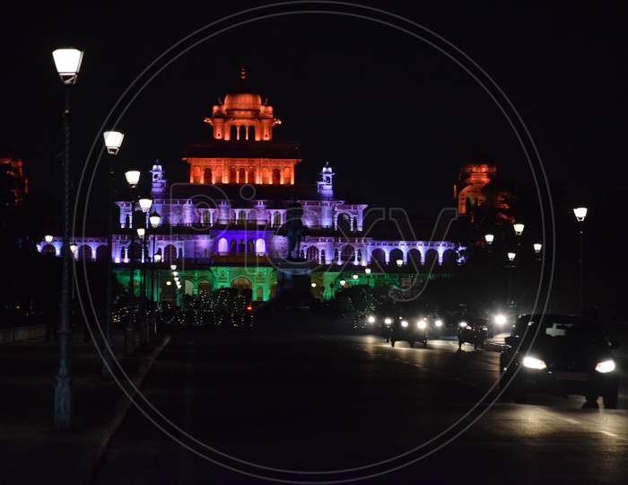 Albert Hall Museum, Beautiful Architecture Of Old Building, Occasion Of Republic Day - Jaipur, Rajasthan, India.