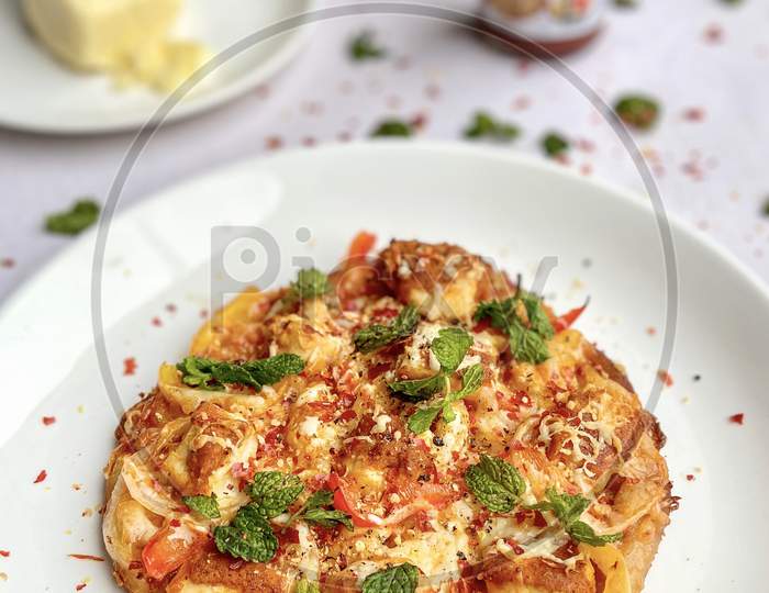 Home made Paneer pizza