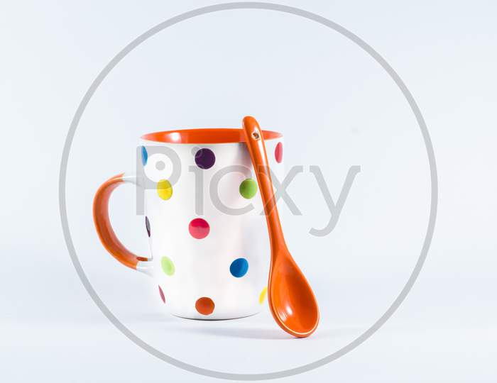 Beautiful Coffee Mug With Colorful Spots