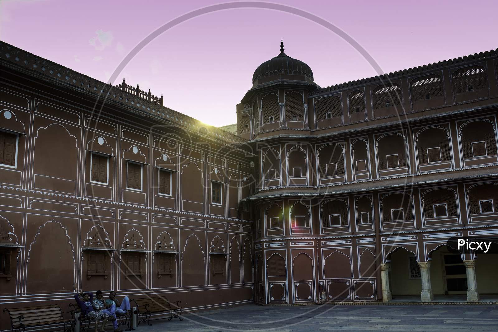 Jaipur, India - October 21, 2012: An Exterior Of A Royal City Palace Opened As One Of The Tourist Attraction