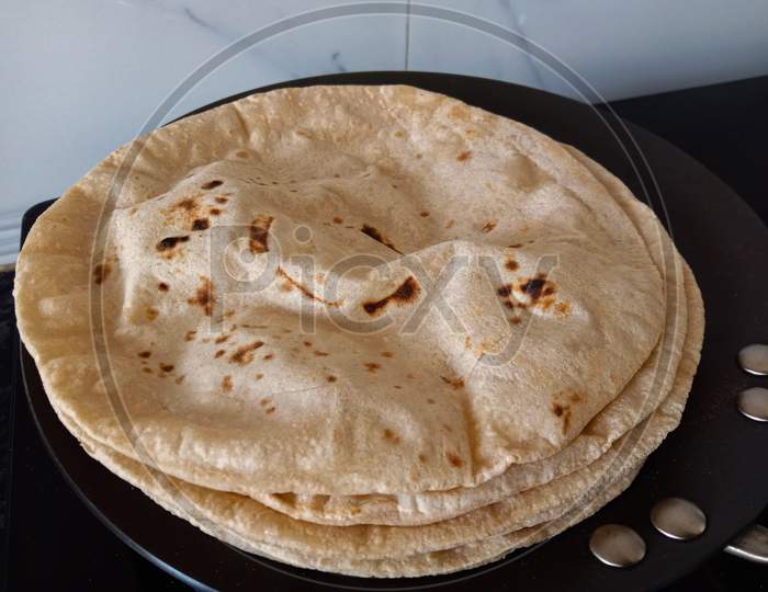Indian Bread Or Roti Made From Whole Wheat Flour Or Refind Flour