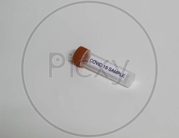 Test Tube With Sample For Sars-Cov-2 Or Covid-19 Virus Test
