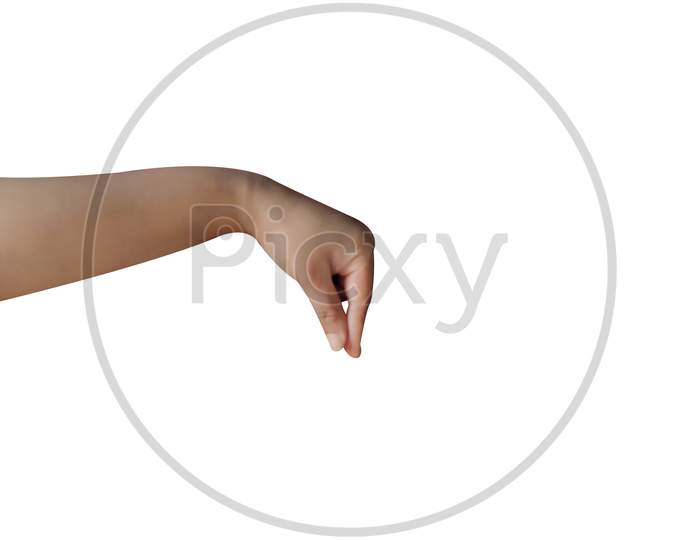 woman hand picking gesture