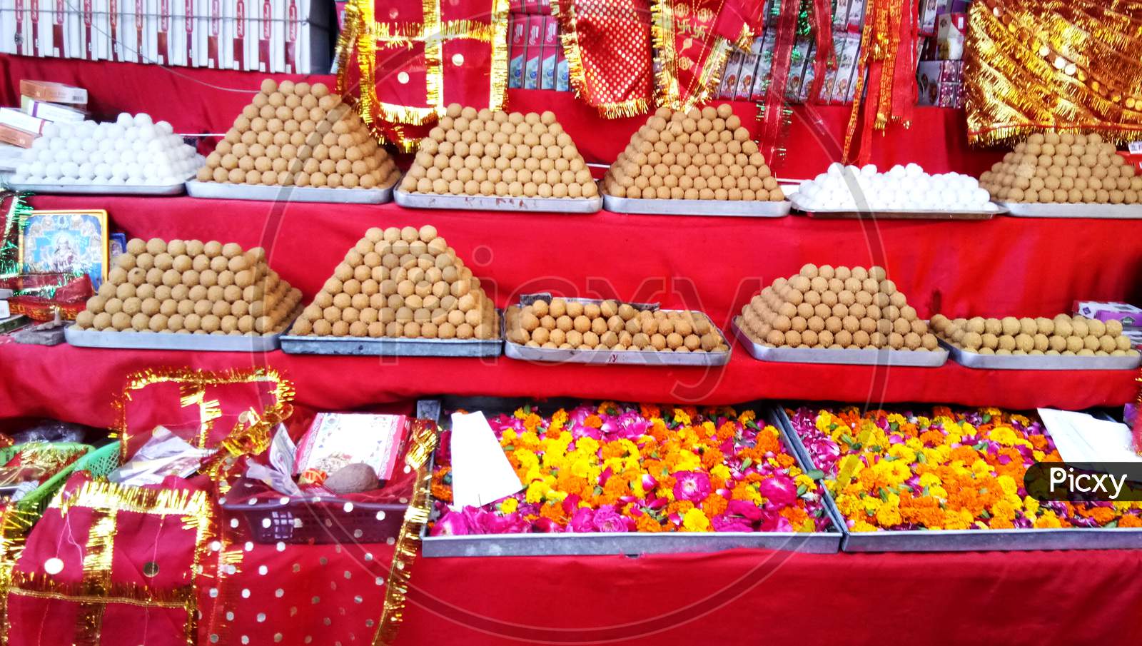 Gurugram, Haryana, India - April 2019:Indian Sweets And Mithai In A Tray