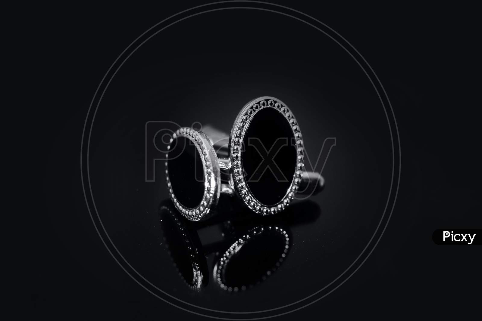 Cufflinks On Black Backgrounds Luxury Fashion-Wear