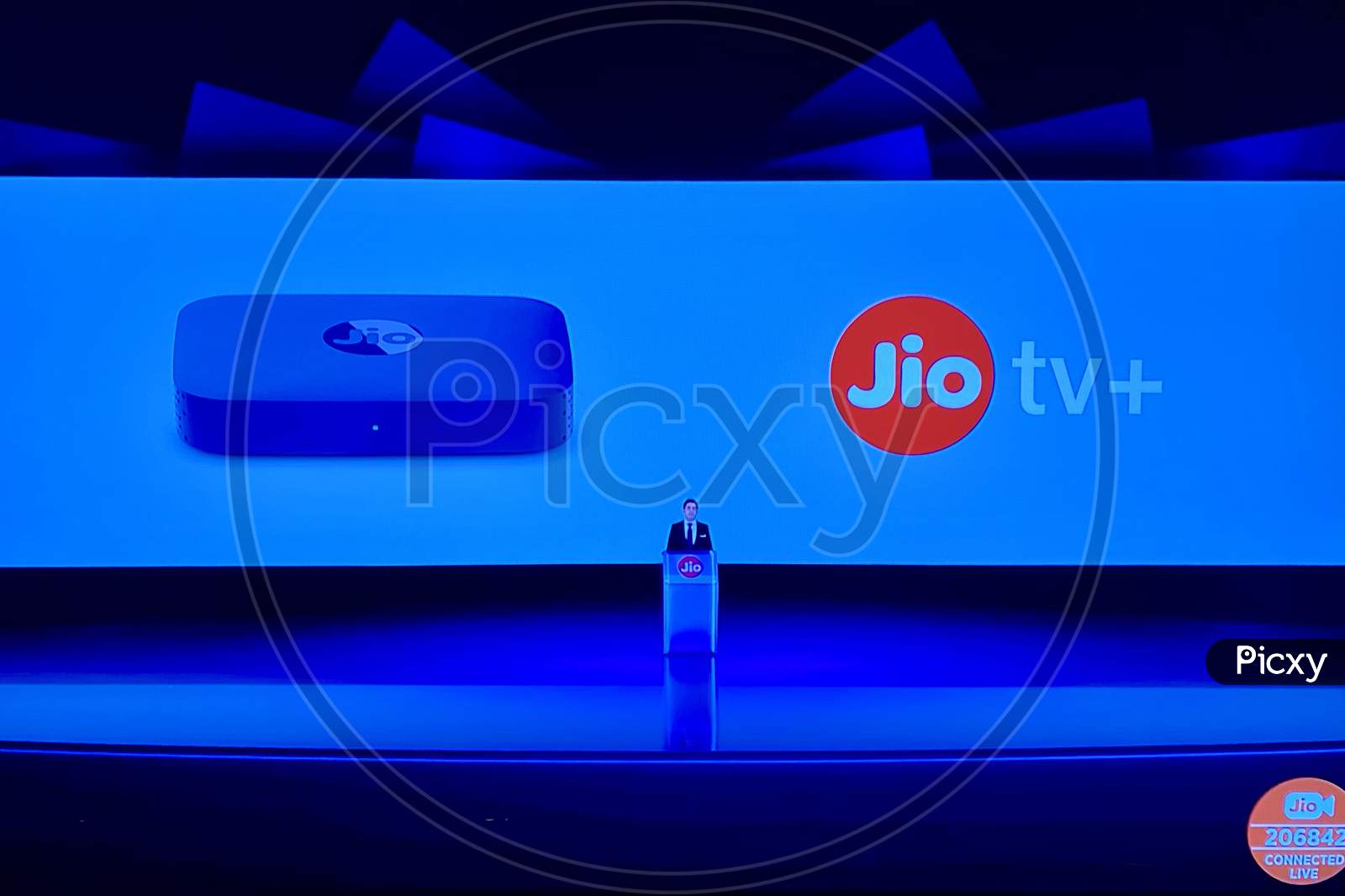 Reliance announcing Jio TV Plus in live presentation at 43rd Annual General Shareholders Meeting