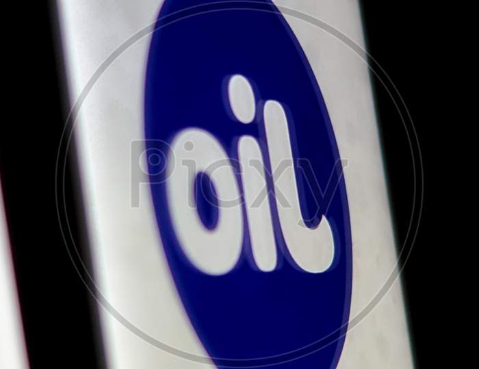 Close up shot of a Flipped Jio Logo as OIL - Concept as Data is a New Oil