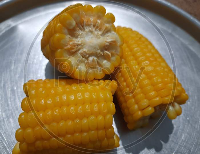 boiled fresh sweet corn india