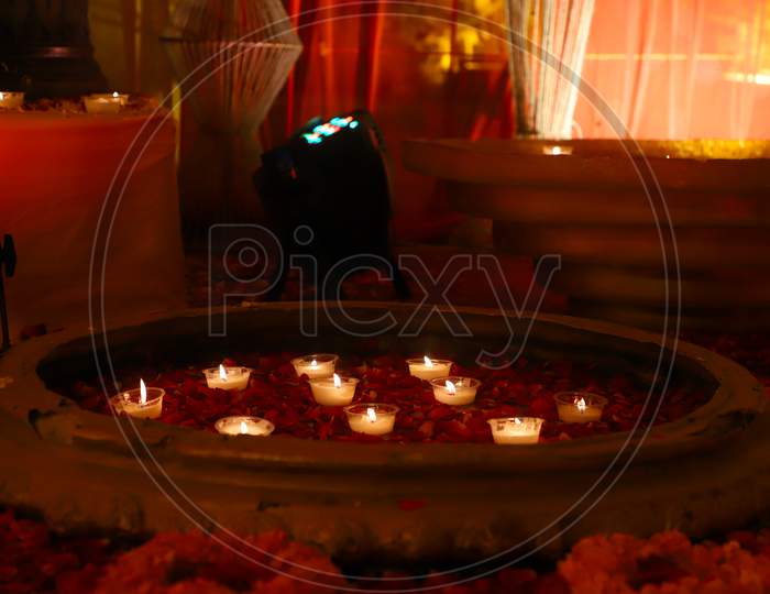 Diwali Lamp Decoration Of Royal House.