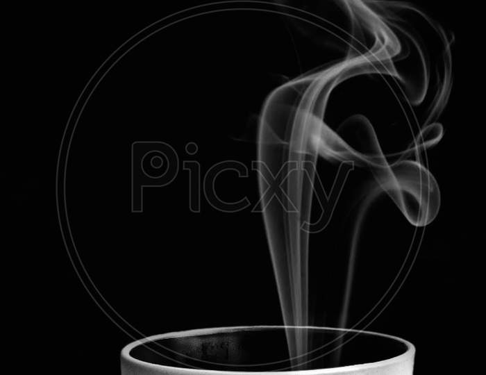 Black and white portrait of cup of tea