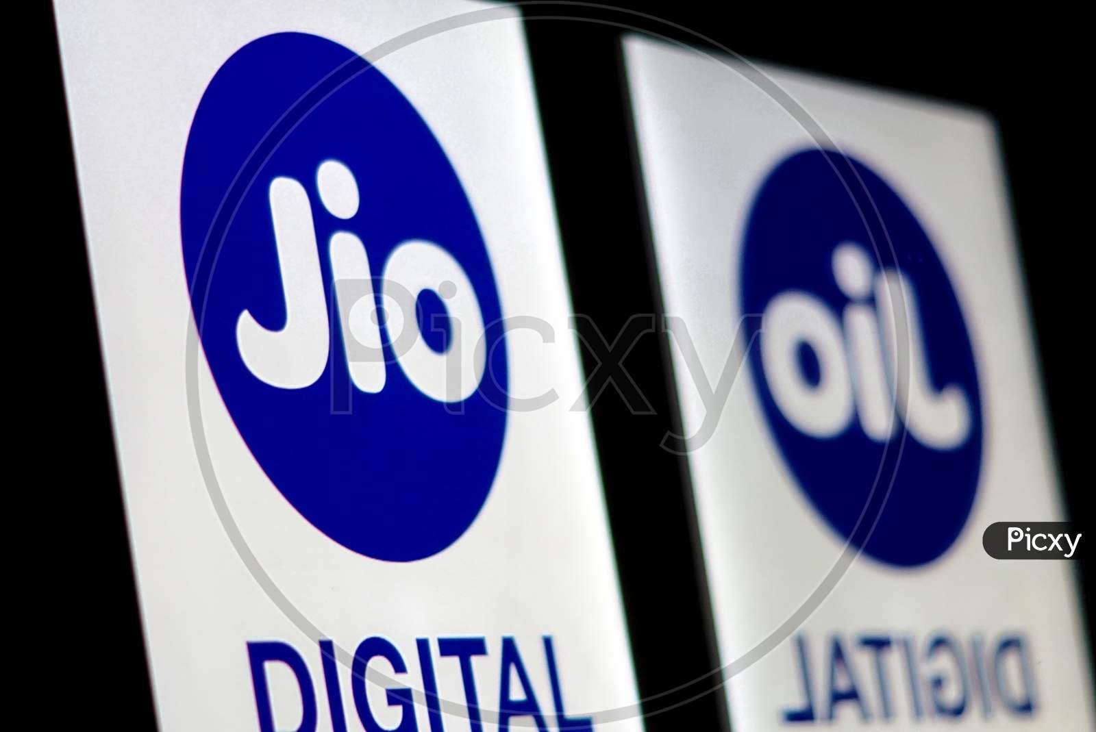 JIO logo with Refection as oil - Concept of Data is New oil