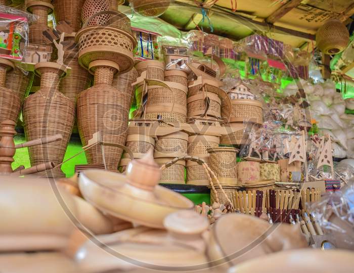 Handicrafts store in Digha, West Bengal, India.