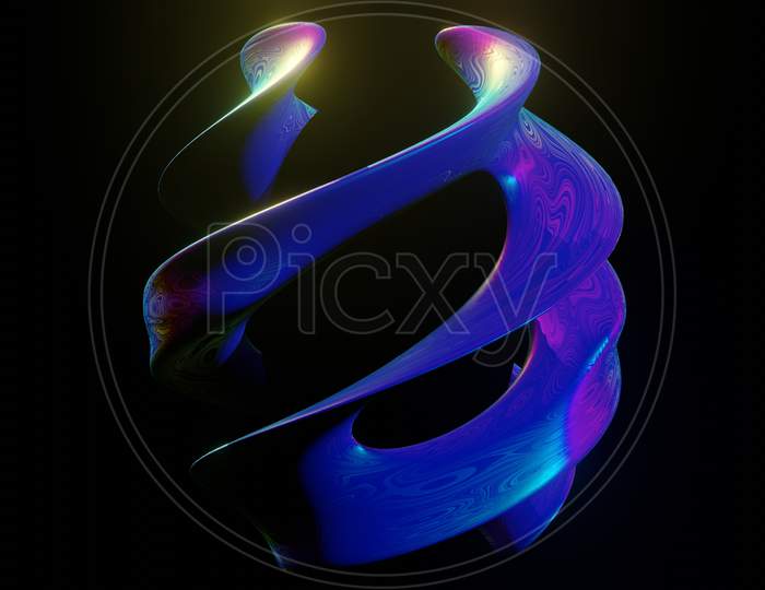 Abstract Seamless Loop Of 3D Render Colorful Object On A Black Background. Use For Your Advertising Or Social Media Posts.