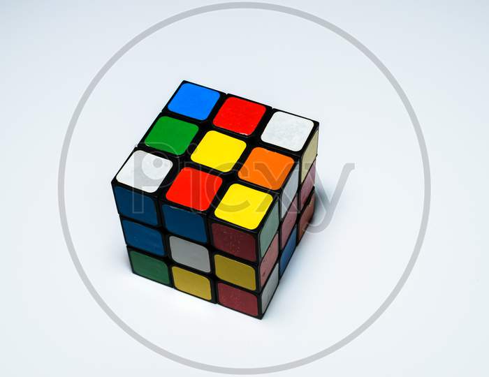 Isolated Rubik'S Cube In A White Background