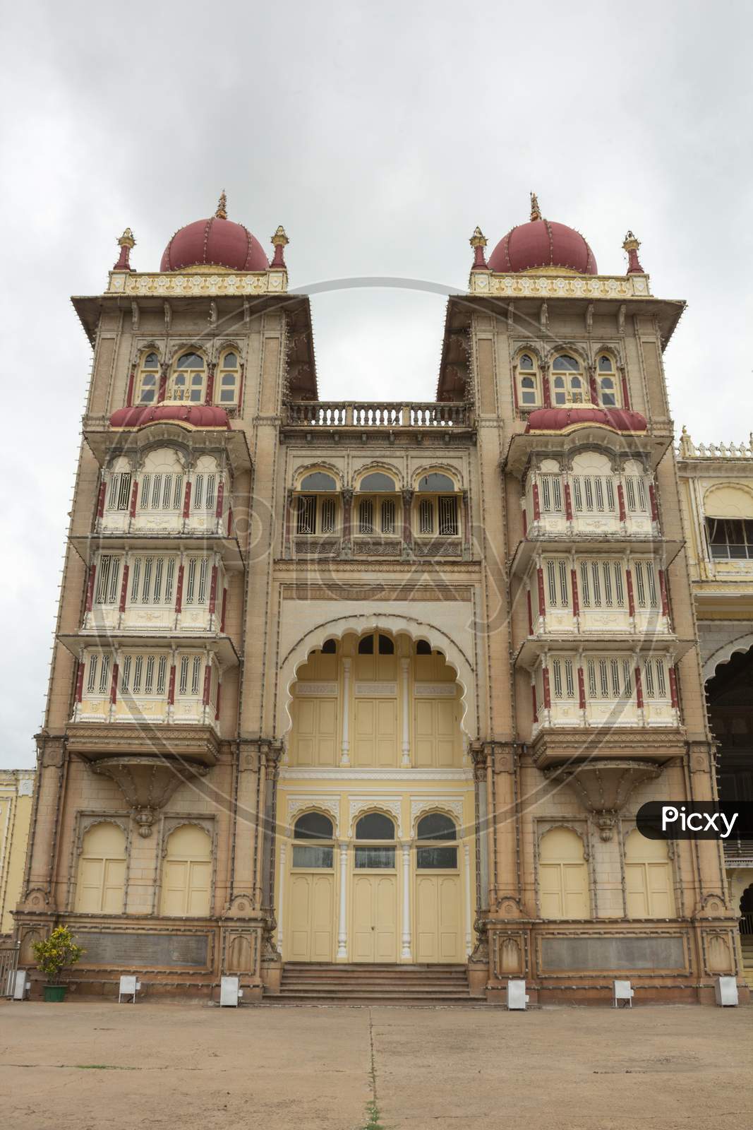 Queen's Window in Mysore Palace in Karnataka/India.