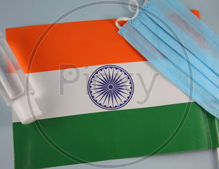 India country flag mask sanitizer