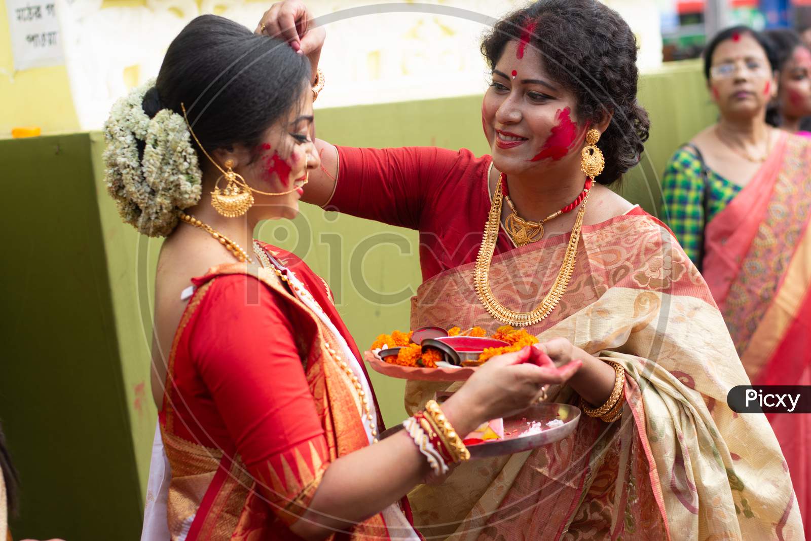 Holi Celebration or Durga puja Festival in Indian.