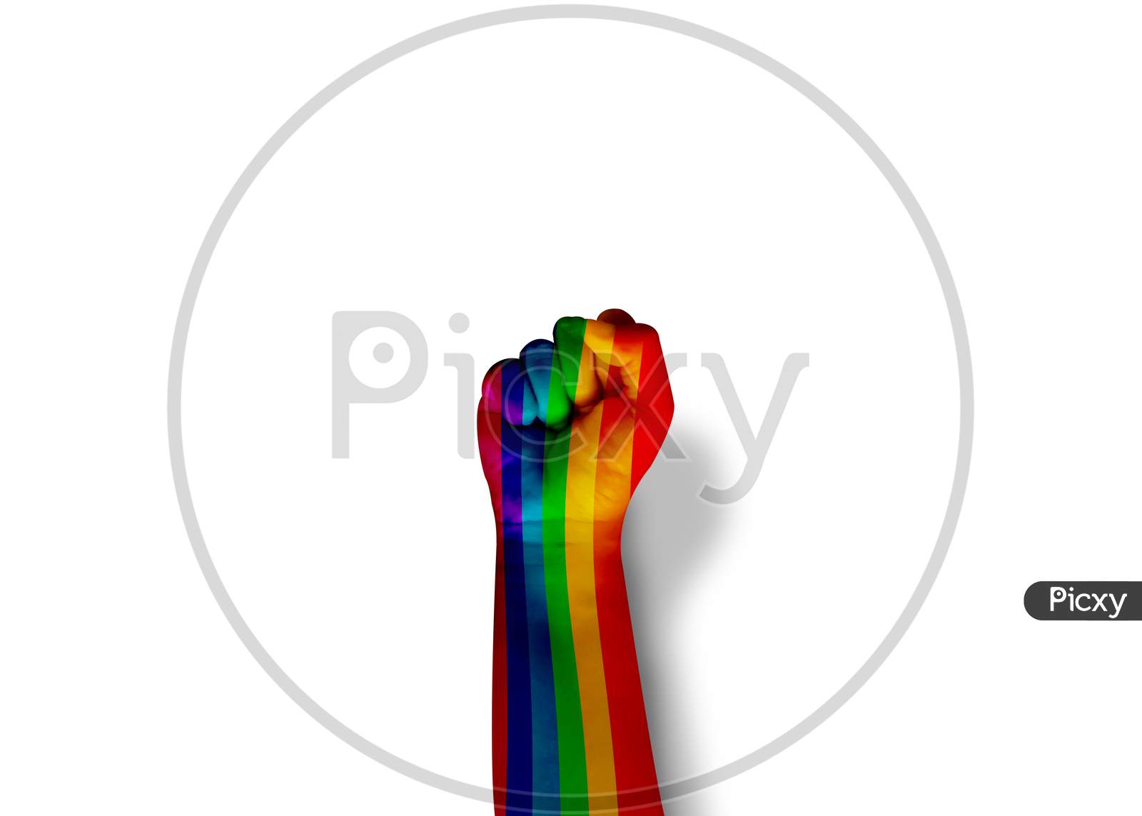 LGBT rights hand isolated on white background