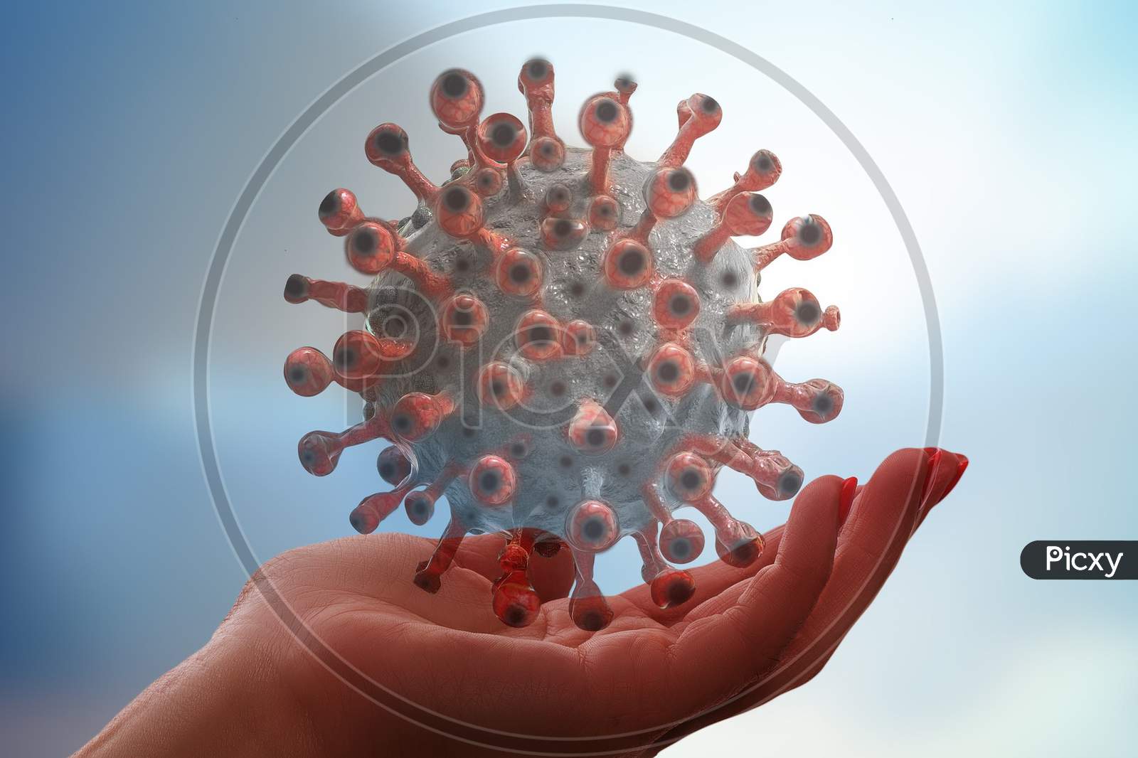 3D illustration of corona virus