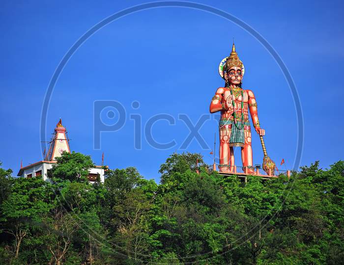 A Grand Statue And Temple Of Lord Hanuman In Ratanpur, Bilaspur, Chhattisgarh, India.