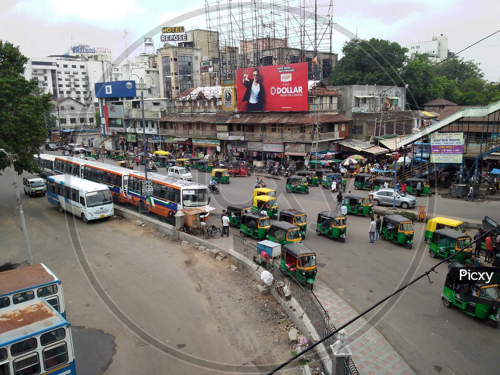 Traffic road Vadodara Gujarat India