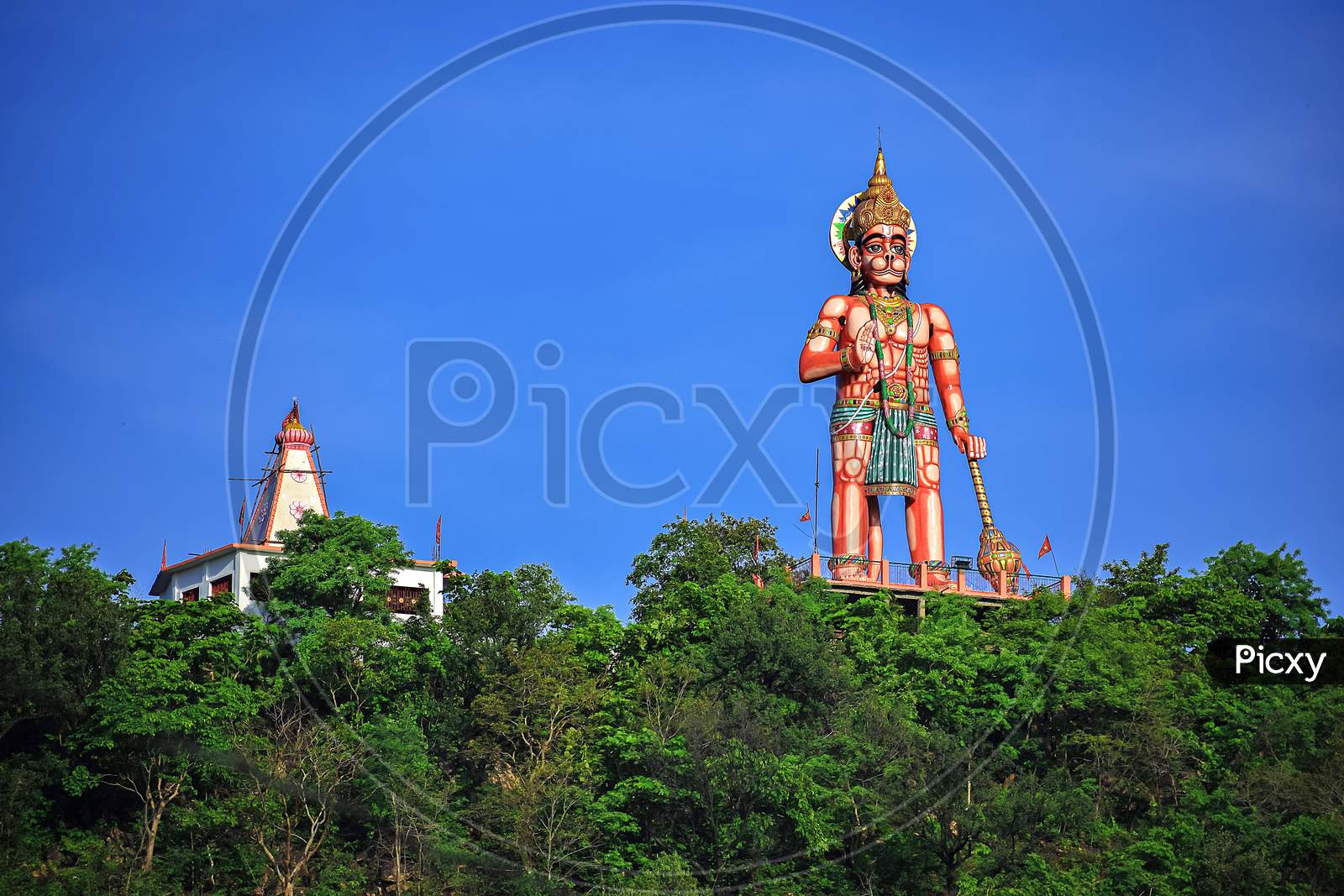 A Grand Statue And Temple Of Lord Hanuman In Ratanpur, Bilaspur, Chhattisgarh, India.