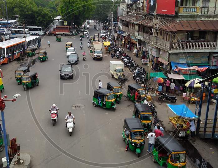 Traffic road Vadodara Gujarat