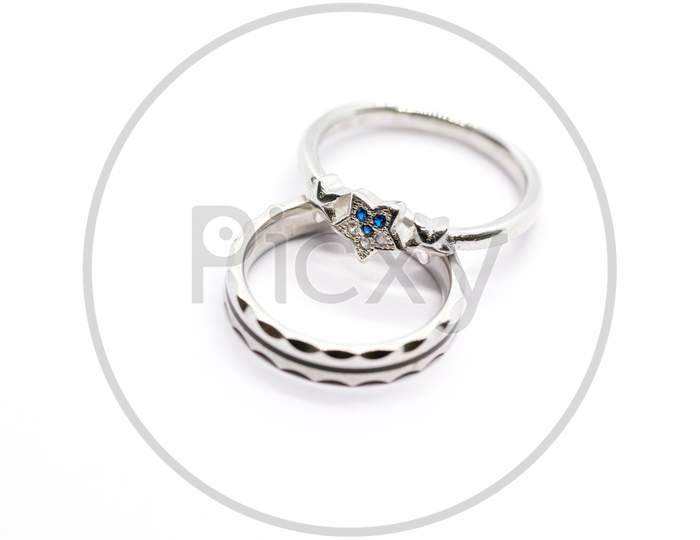 Silver Ring Design With Blue Stone