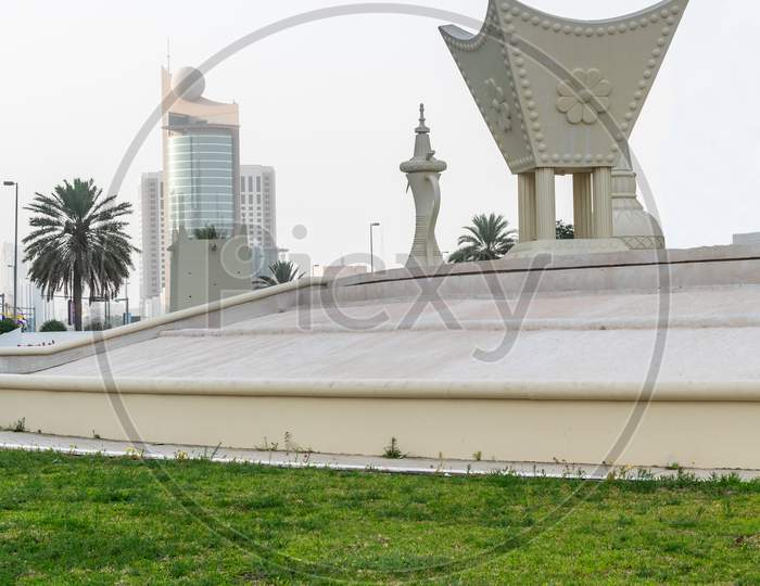 A View Of A Small Park In Abu Dhabi City
