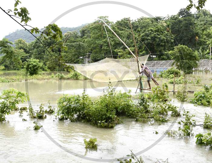 Villagers indulge in fishing