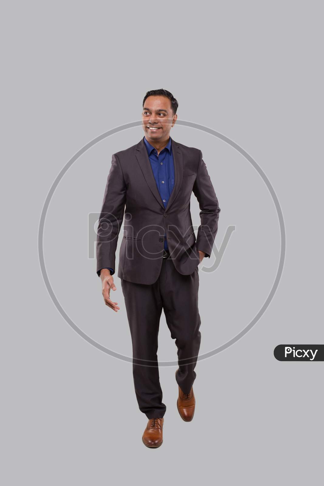 Businessman Walking Isolated. Indian Business Man Full Lenght