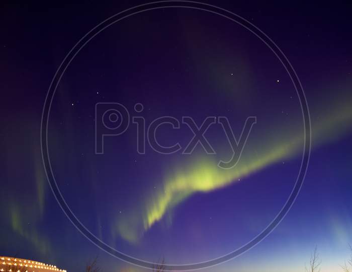 Beautiful Northern Lights (Aurora Borealis) Captured Near Kiruna Iron Ore Mine, Sweden.