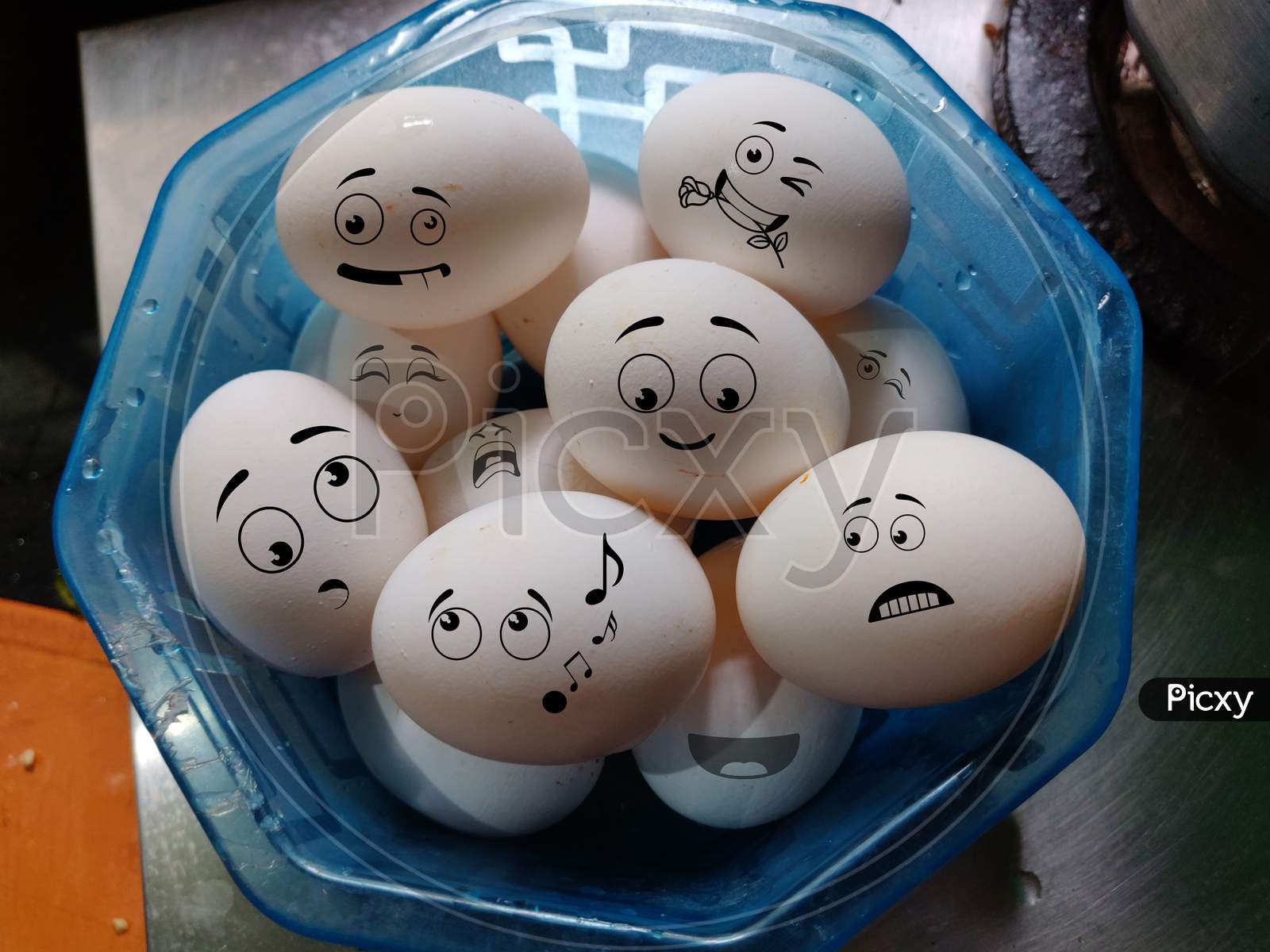 broken egg faces