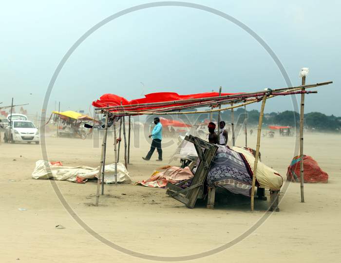 Sand Storms On The River Bank Of Ganga In Prayagraj, July 18, 2020