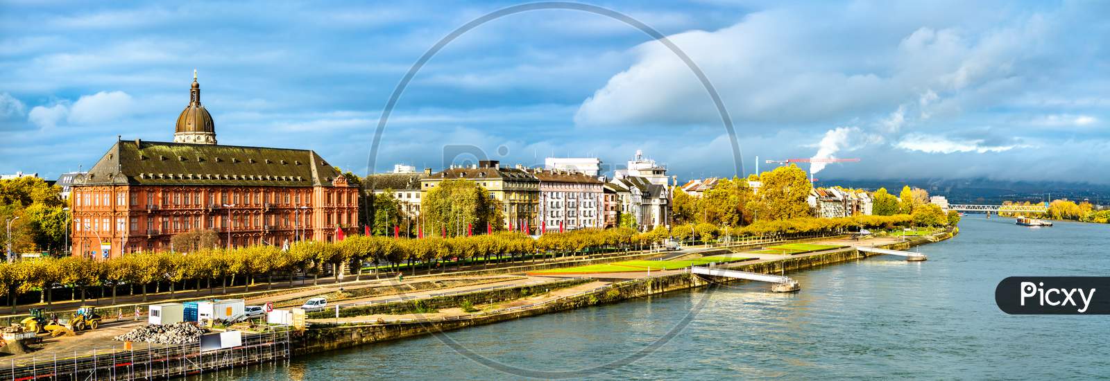 Panorama Of Mainz With The Rhine River In Germany