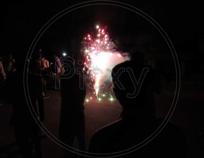 Firing crackers during celebration of a function