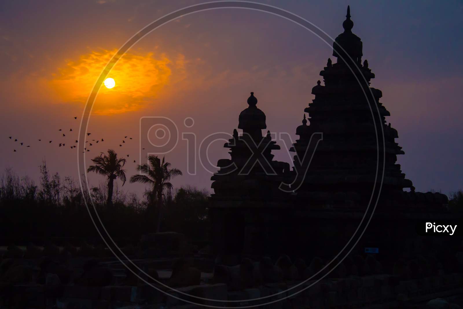 silhouette shore temple