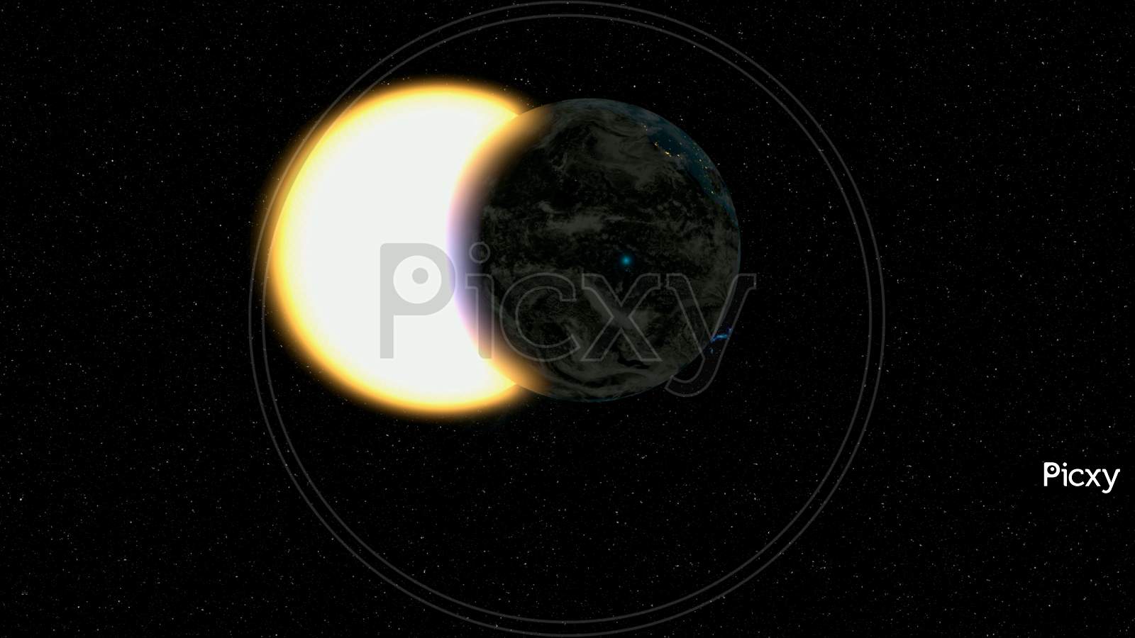 Earth Covering Sun Lunar Eclipse
