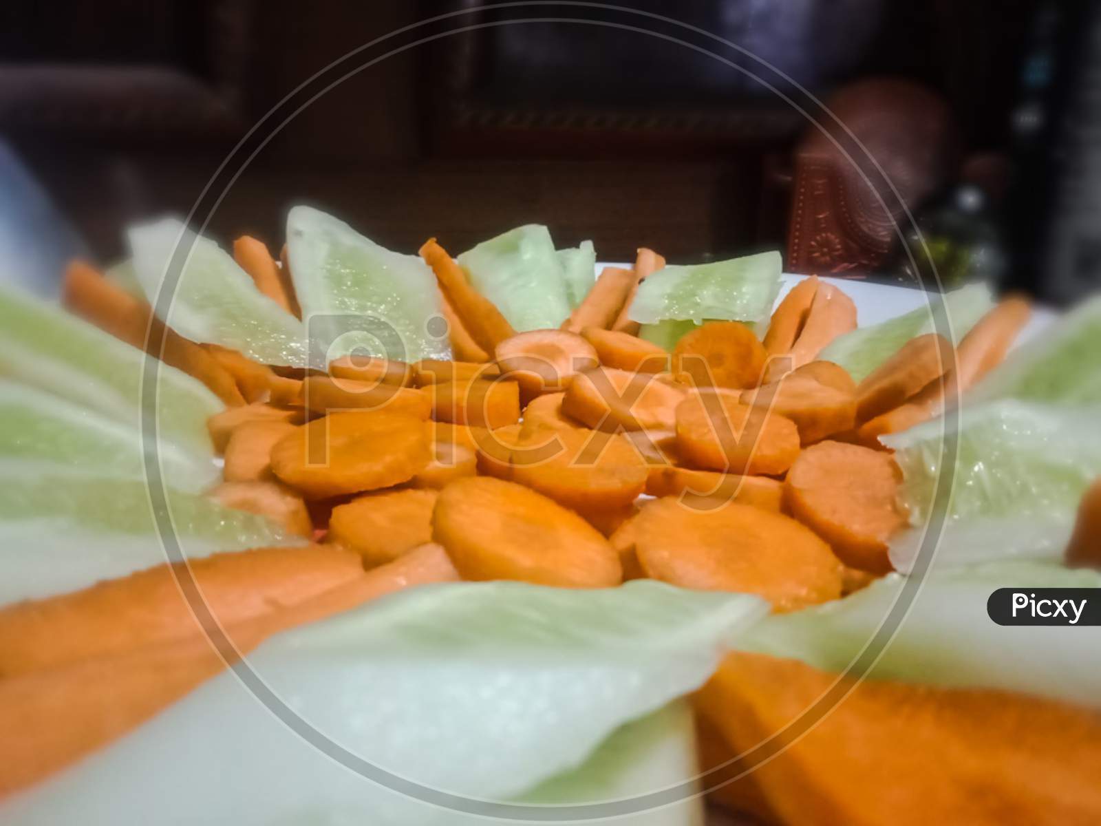 Indian low budget salad cucumber and carrot