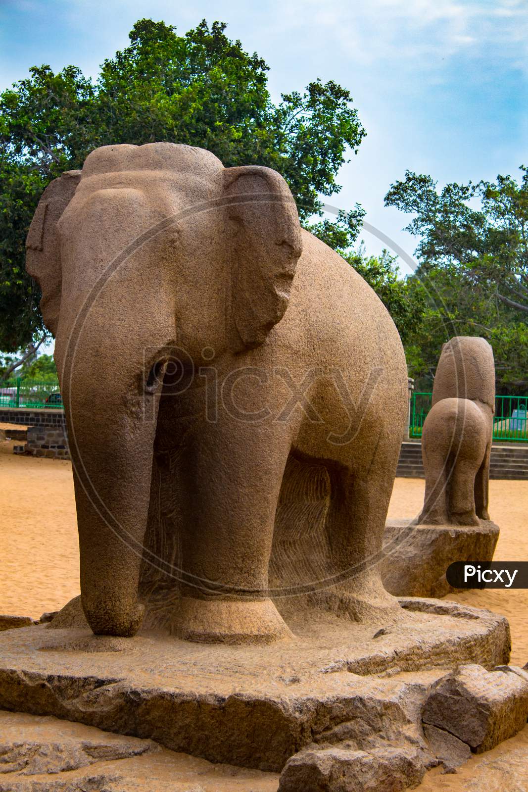 elephant stone carving