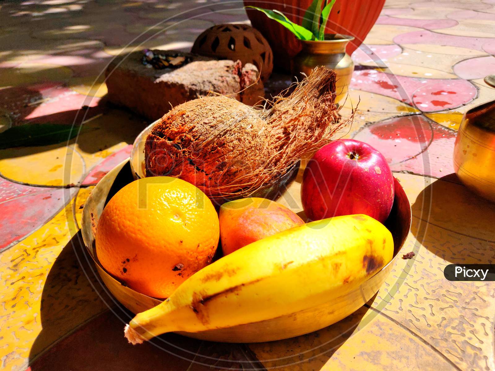 A Fruit Basket Made For Pooja In India
