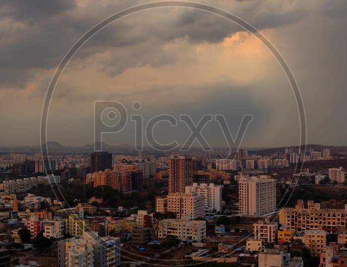 City View Of Pune During Monsoon Season